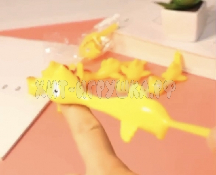 Резиновая игрушка - рогатка Курица / Антистресс игрушка катапульта Летающая Курица GF001
